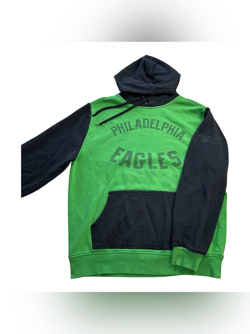 Philadelphia Eagles NFL Men’s Kelly Green Black Colorblock Hoodie Junk Food sz L